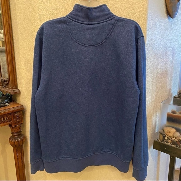 ORVIS Men Blue 1/4 Zipped Pullover Preppy Sweater Size Medium - Picture 4 of 7